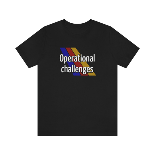 T-shirt with a design that says 'operational challenges'